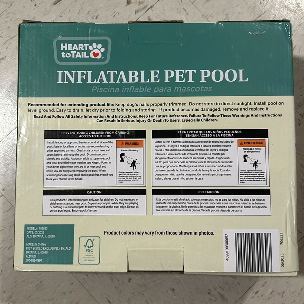 Brand New Inflatable Pet Pool - Picture 2 of 5